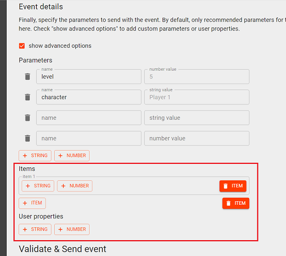 items parameters ga4 measurement protocol