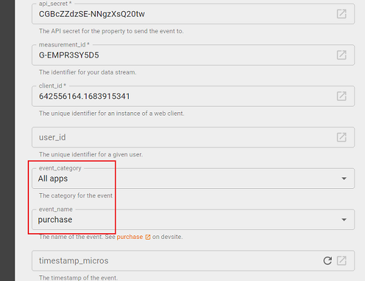 automatically redirected to the GA4 Event Builder tool