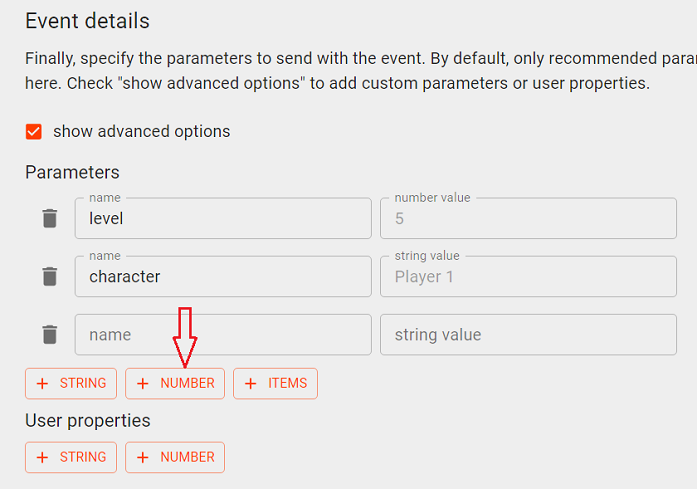 add a new custom parameter of type ‘number