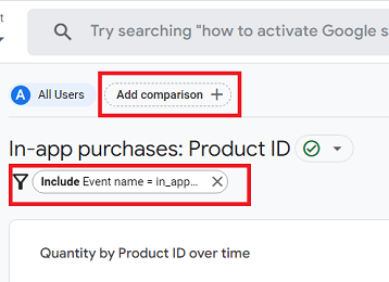 customise the ‘In app Purchases report