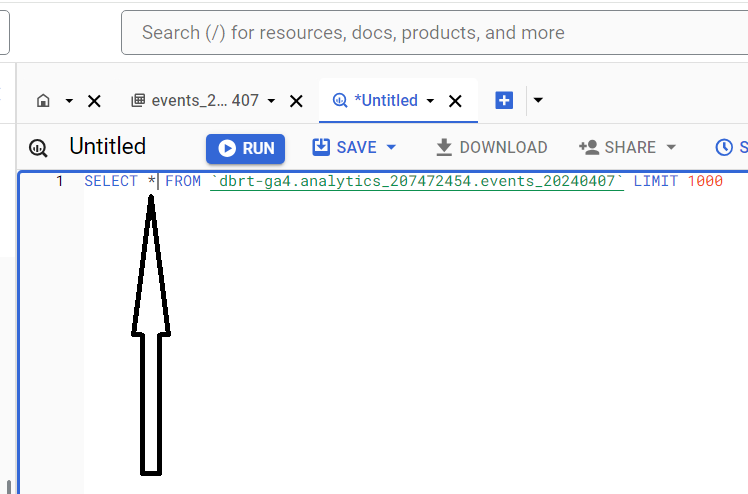 retrieve all the columns of the table