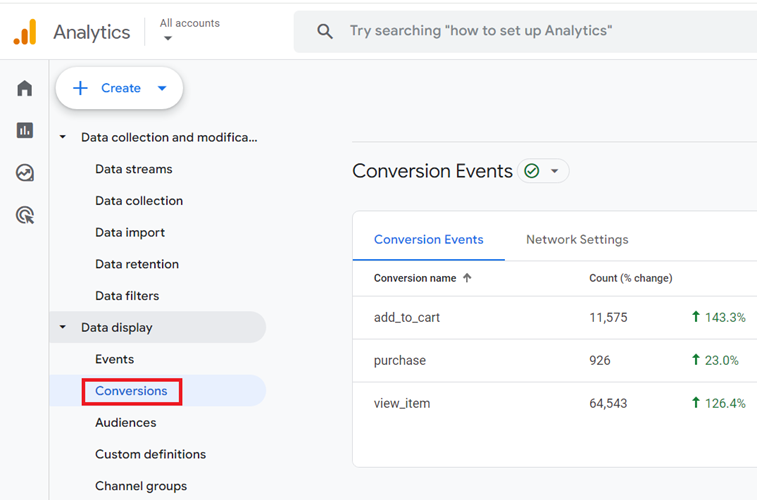 Conversion tracking in Google Analytics 4