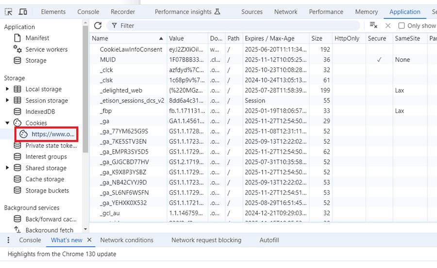 click on your website domain name