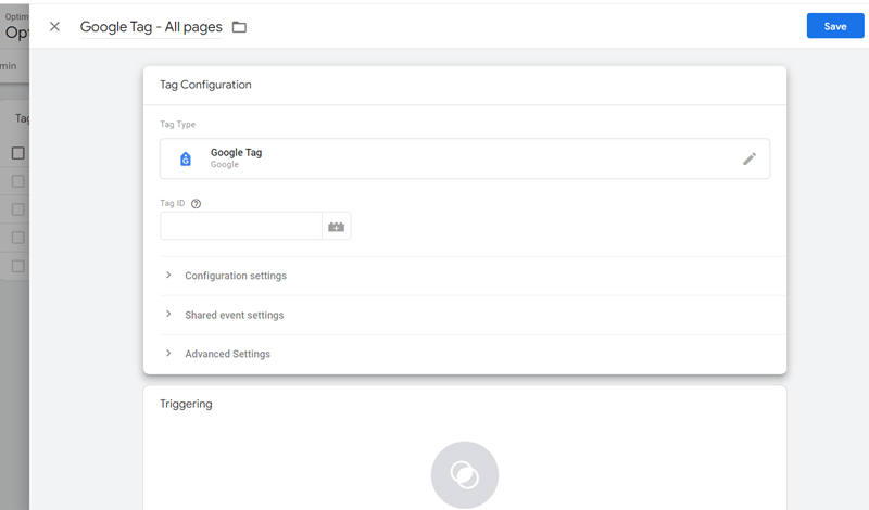 google tag configuration