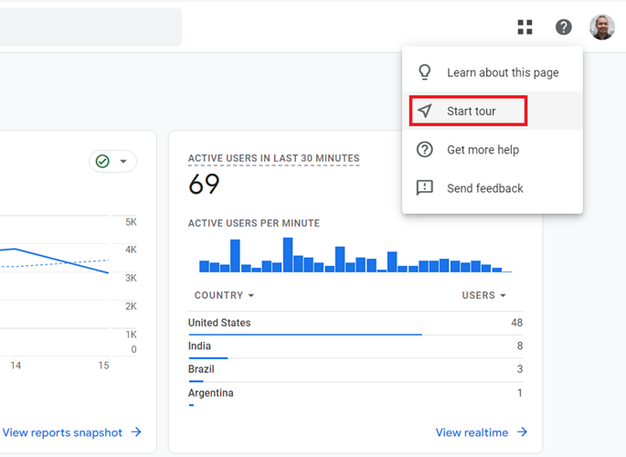 Click on the ‘Start Tour option