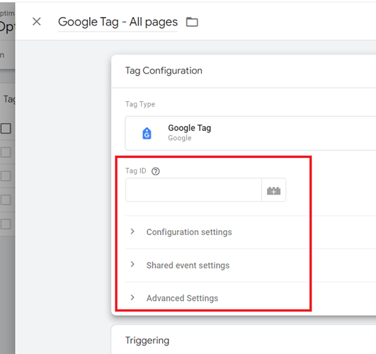 configure Google tag settings