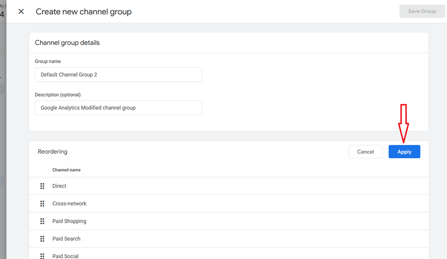 Click on the Apply button