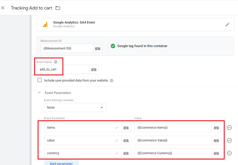 GA4 Ecommerce Tracking via GTM: Step-by-Step Setup Guide 12 Tracking Add to cart tag configuration