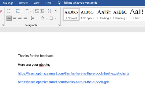 traffic from word document