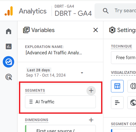 see your new segment listed under the ‘SEGMENTS column
