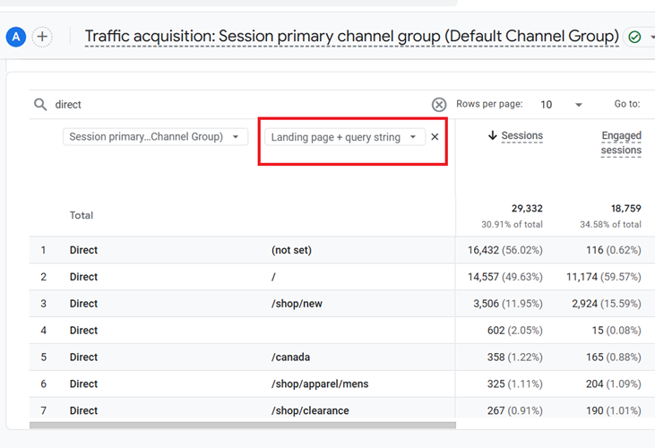 landing page query string