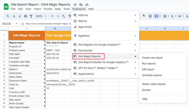 exporting ga4 to google sheets for free