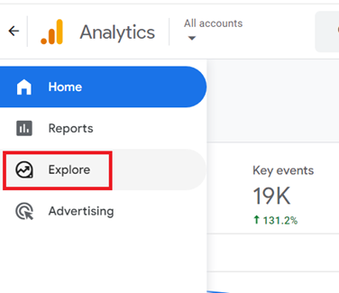 click on ‘Explore ga4
