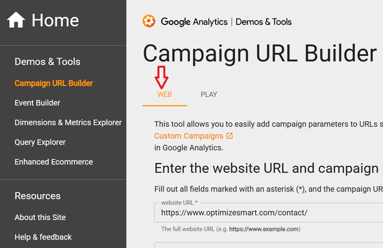 Campaign URL Builder for web