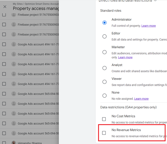 GA4 Ecommerce Tracking via GTM: Step-by-Step Setup Guide 47 no revenue metrics Property Access Management