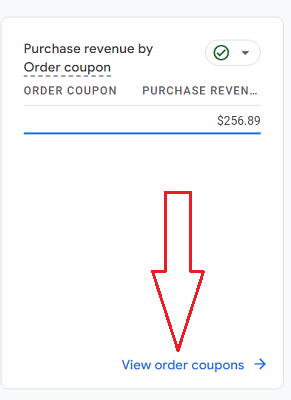 View order coupons ga4 1