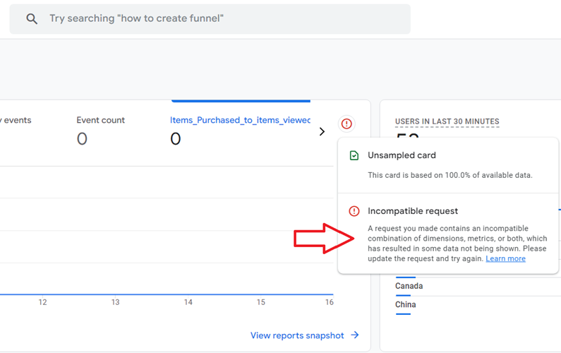 ga4 incompatible requests