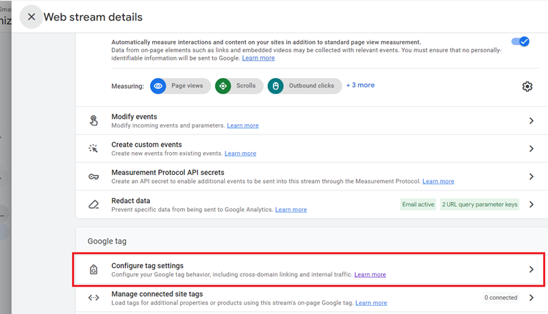 Configure tag settings