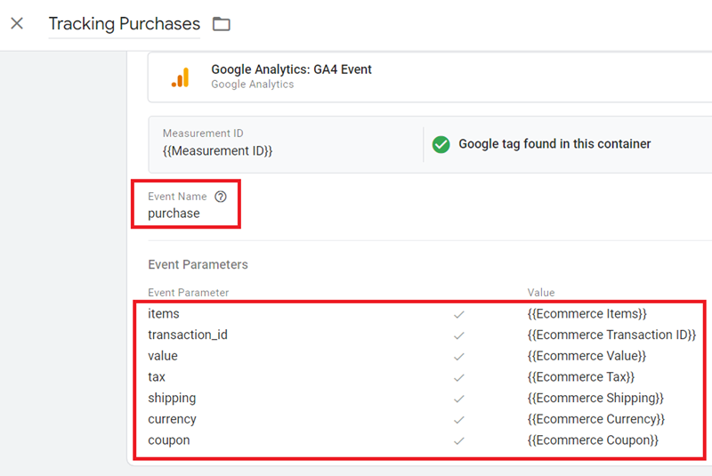 GA4 Ecommerce Tracking via GTM: Step-by-Step Setup Guide 42 Tracking Purchases in GA4 tag configuration