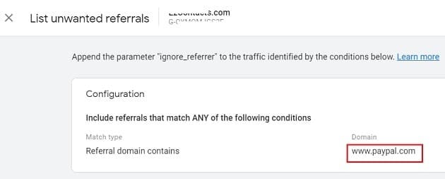 list unwanted referrals
