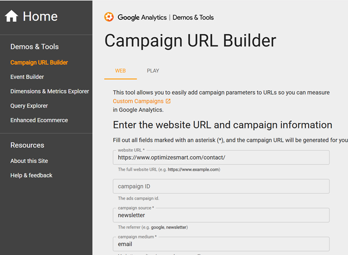 Campaign URL Builder