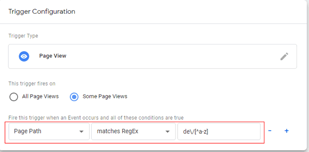 regex guide trigger configuration