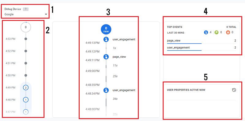 How to use DebugView report in Google Analytics 4 (GA4) 3 Components of the DebugView report