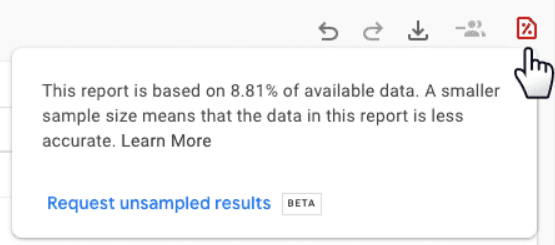 request unsampled results ga4