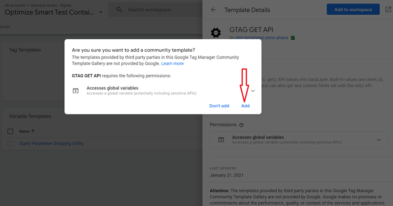 Click on the ‘Add‘ button