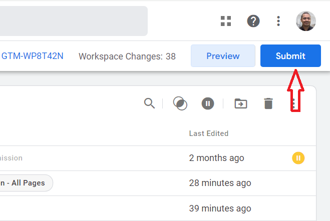 click on the ‘Submit‘ button to publish your container