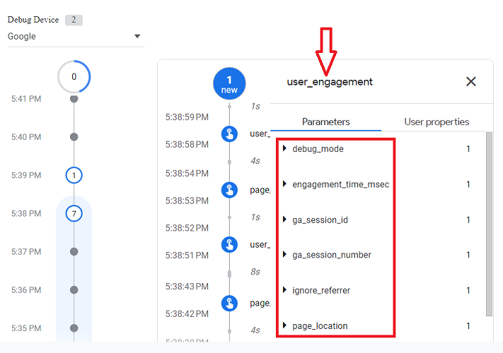 How to use DebugView report in Google Analytics 4 (GA4) 7 see a list of parameters associated with the ‘user engagement event