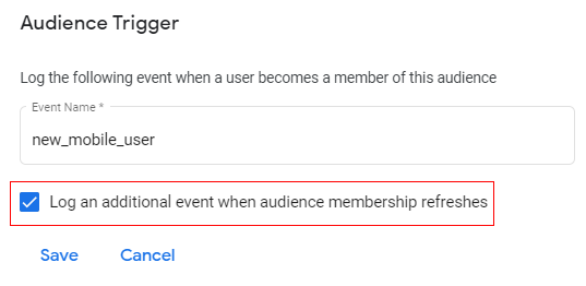 Audience triggers in GA4