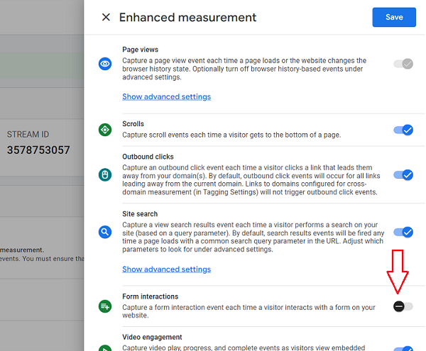 Form Interactions ga4 turned off 1