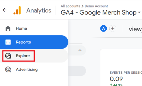 Click on the ‘Explore link