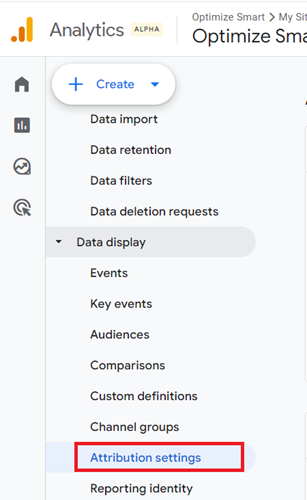 GA4 Attribution Settings