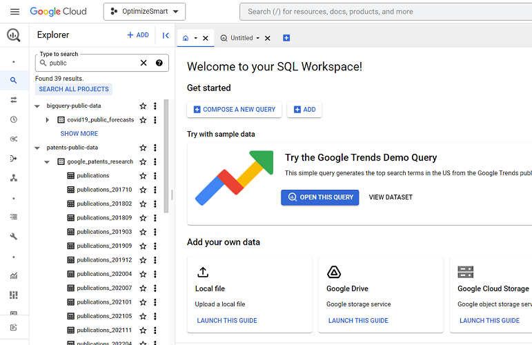 bigquery public datasets