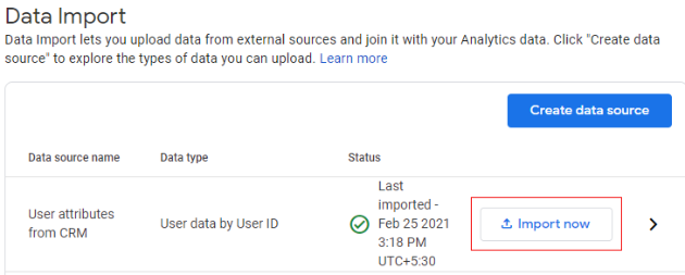 Existing data import