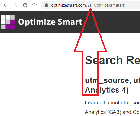 Note down the search query parameter from the URL