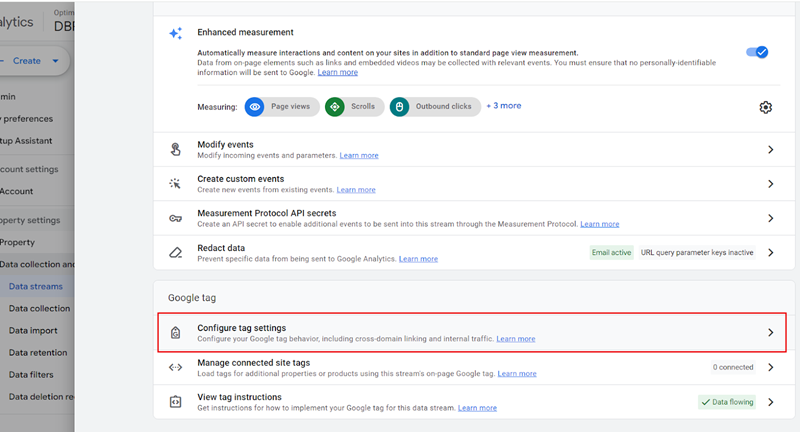 Configure tag settings