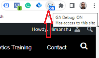 installed the Google Analytics Debugger Chrome