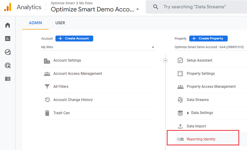 reporting identity ga4