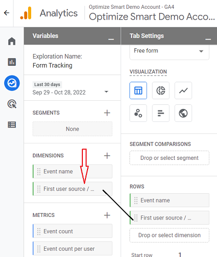 double click dimension ga4