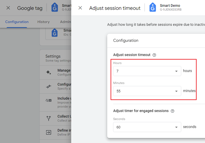 adjust session timeout ga4 1