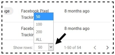 gtm tutorial show rows drop down menu