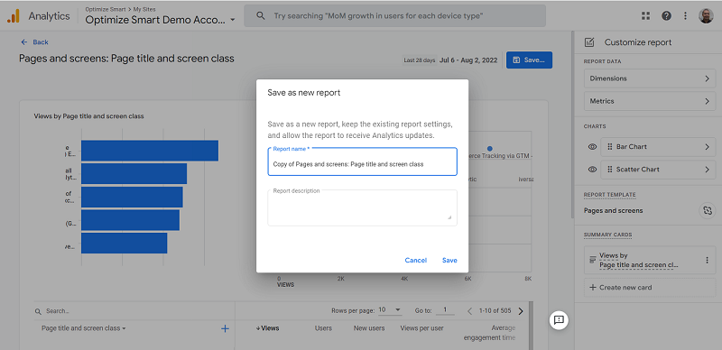 save as a new report