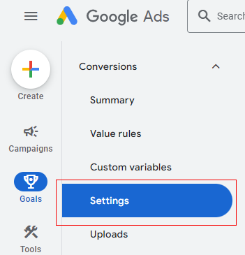 click on the Settings tab