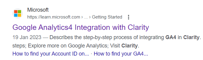 microsoft clarity ga4 integration