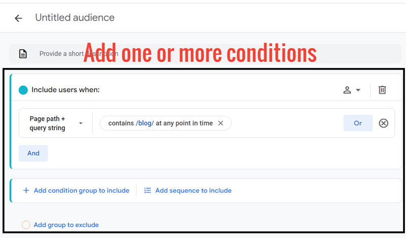 add one or more conditions