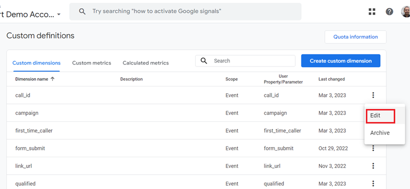 Click on the ‘Edit option