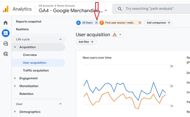 remove all users comparison ga4 1